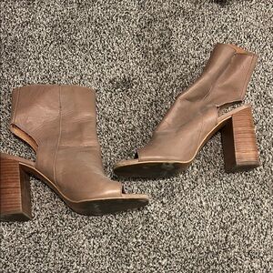Topshop Taupe Heeled Boots